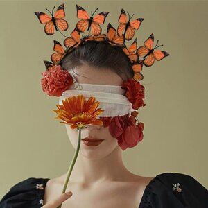 BUTTERFLIES Whimsical Headband Boho Headpiece Bohemian festival head band NWT